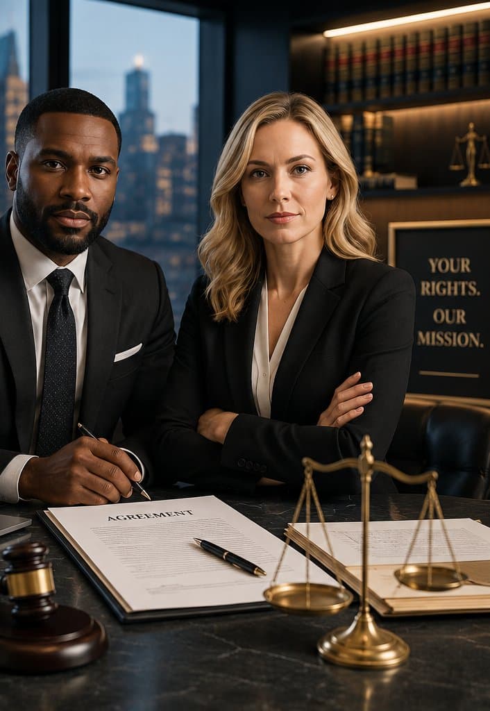 Attorneys at JurisDraft reviewing a signed agreement