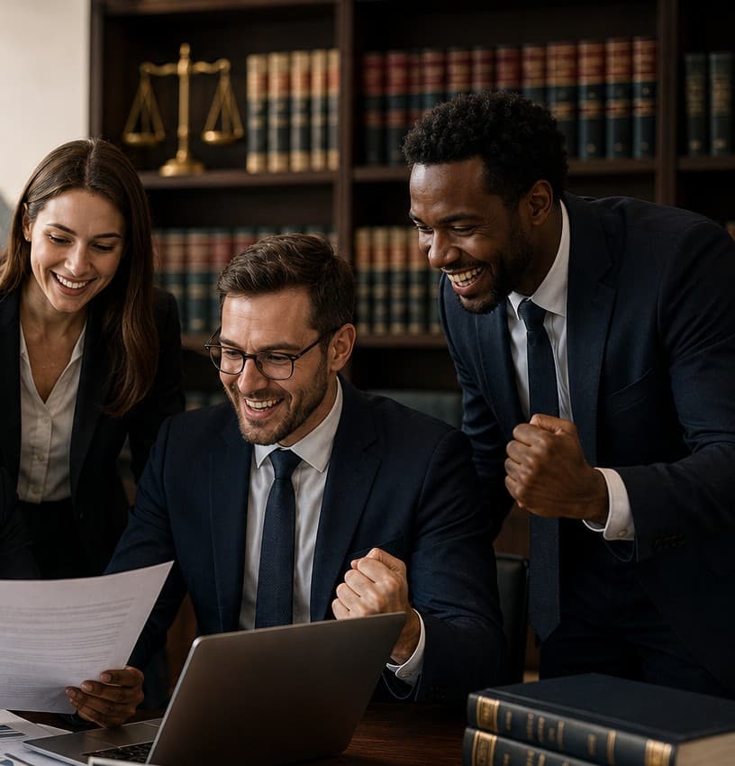 JurisDraft attorneys reviewing a document together